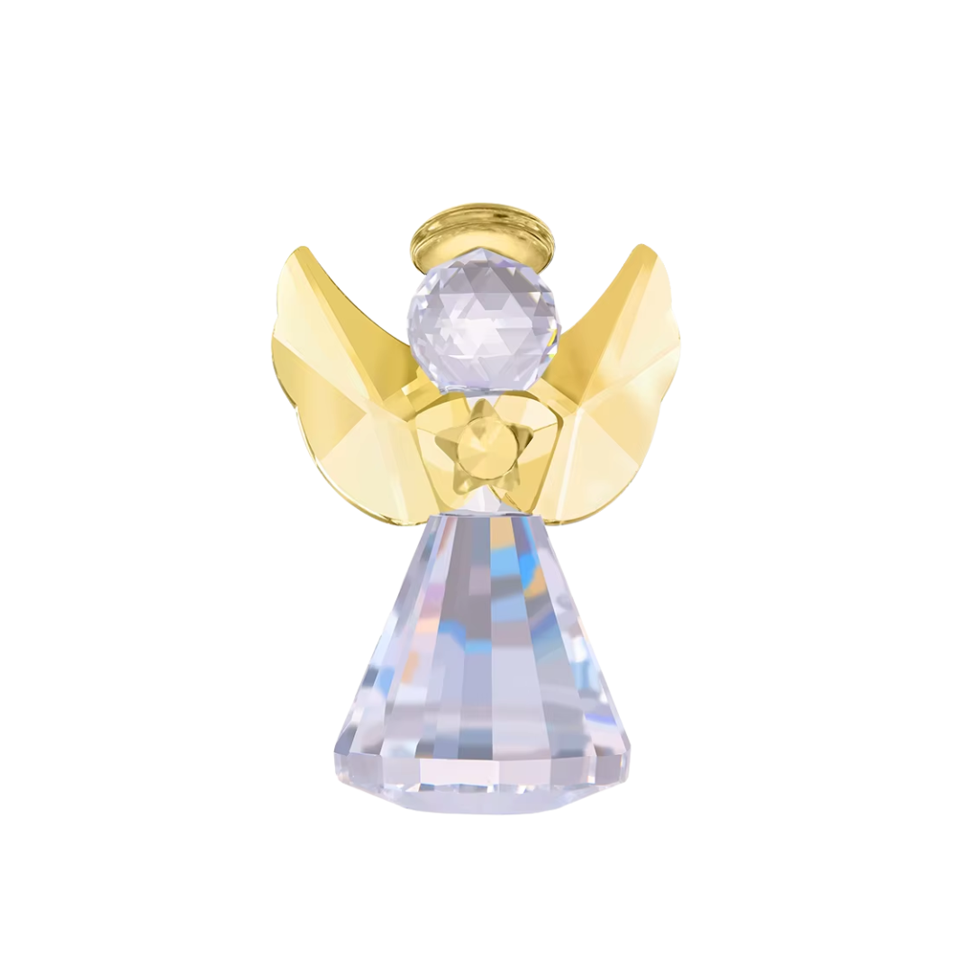 Elegant Crystal Angel Figurine – Clear or Gold Wings 8cm