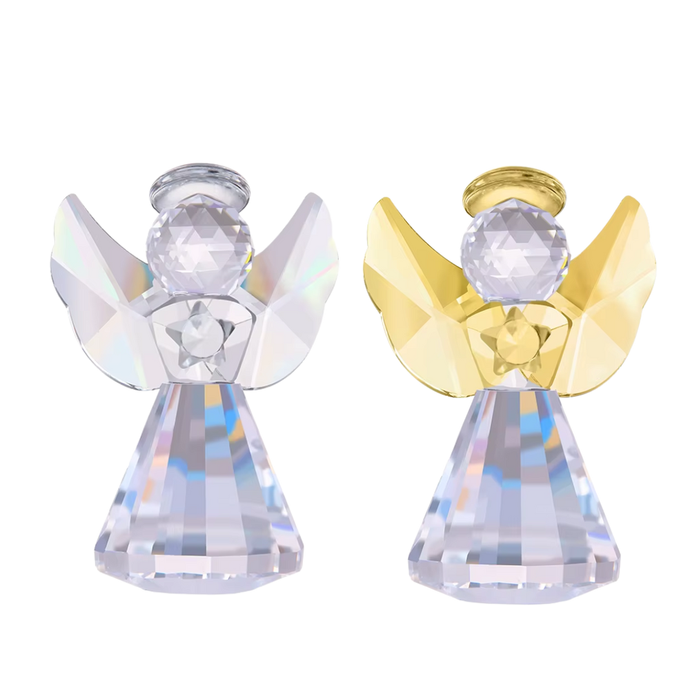 Elegant Crystal Angel Figurine – Clear or Gold Wings 8cm