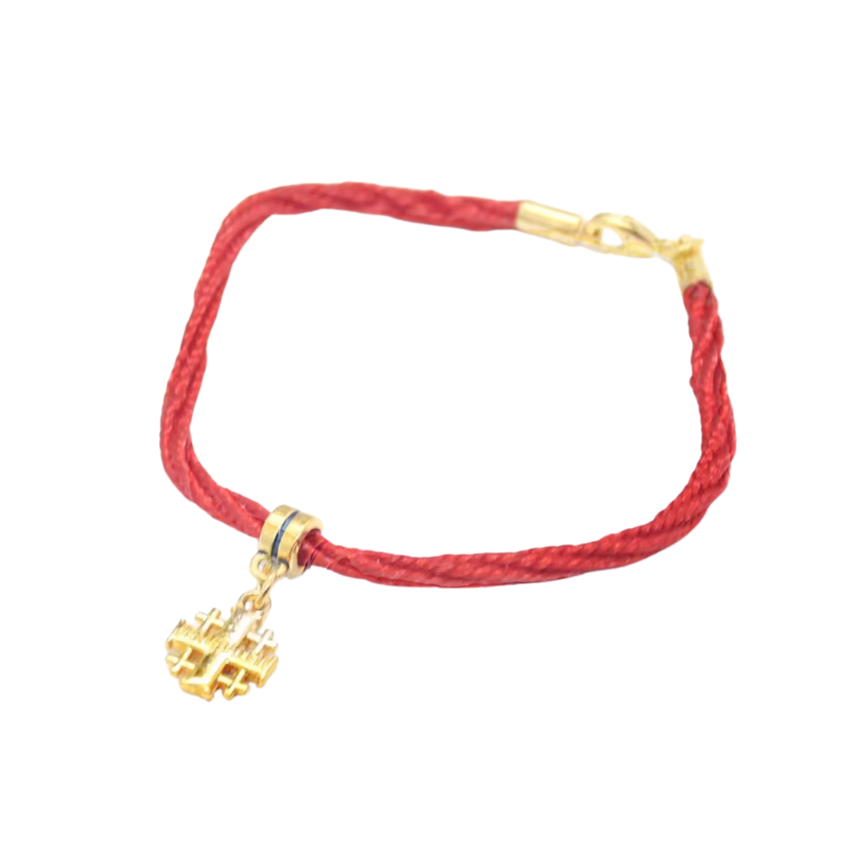 Red Rope Bracelet with Gold Plated Crucifix – 2 Designs