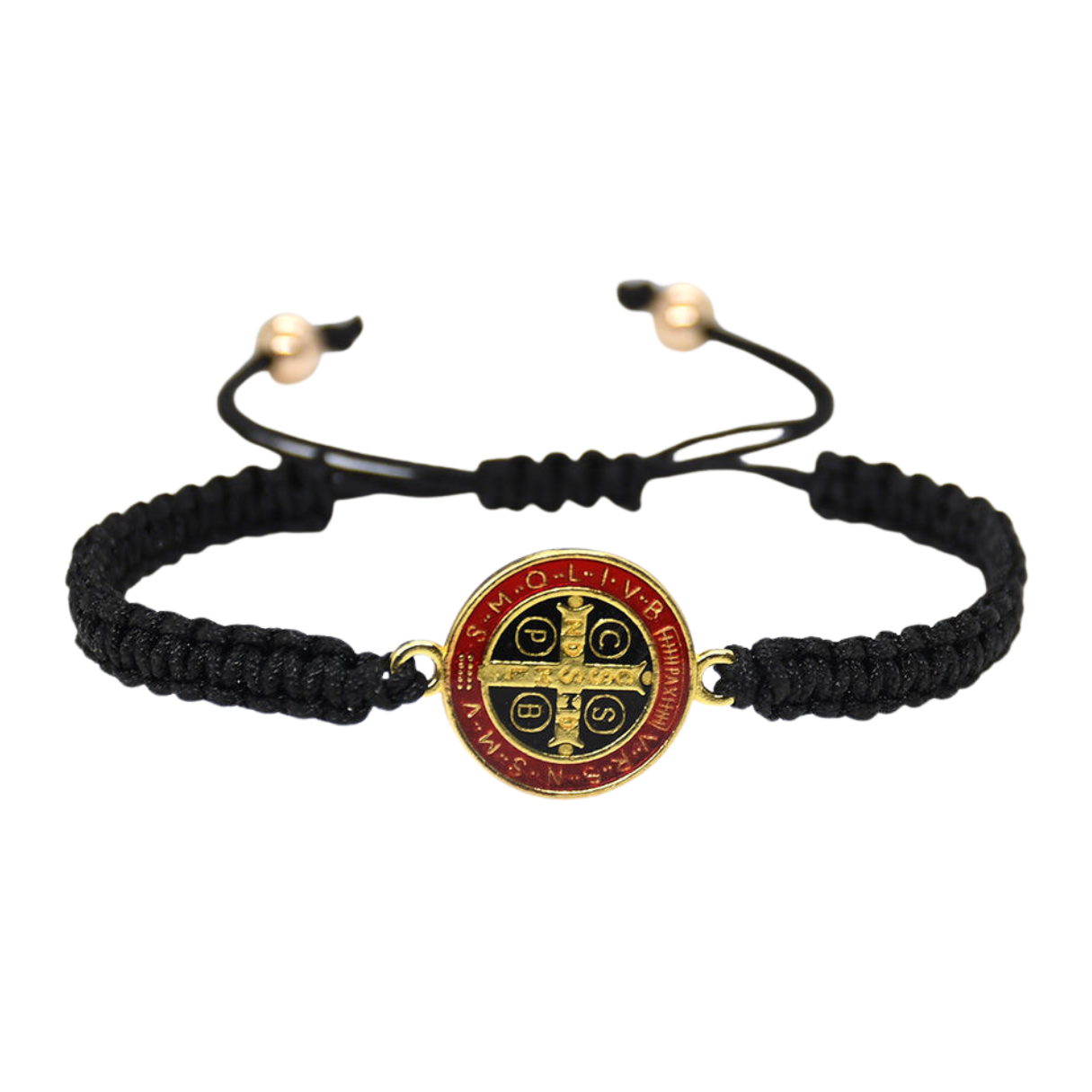 Catholic Religious St. Benedict Bracelet (Red & Black)