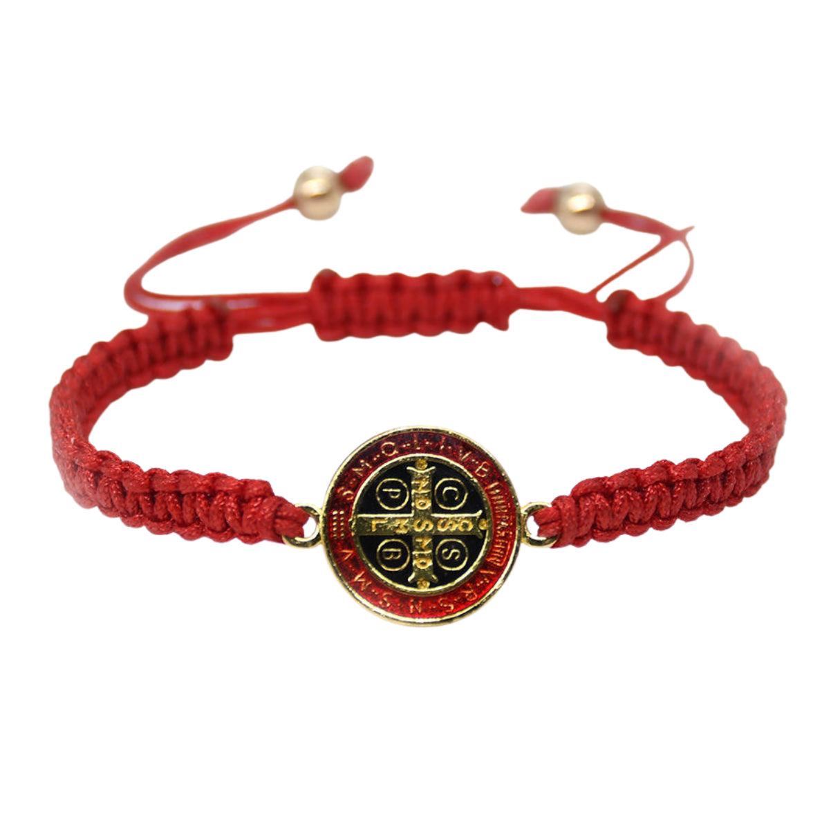 Catholic Religious St. Benedict Bracelet (Red & Black)
