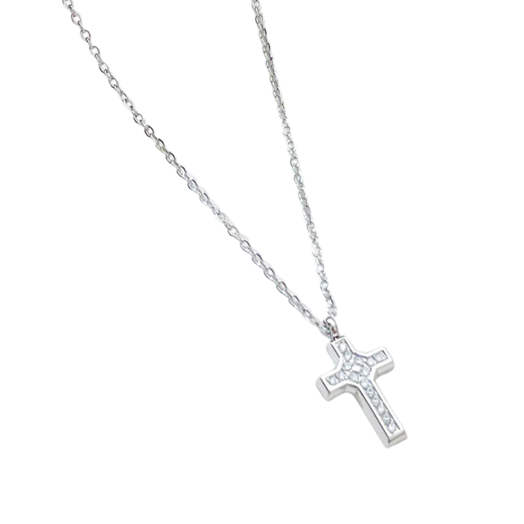 Dainty Crucifix Necklace – Gold and Silver (45cm chain)