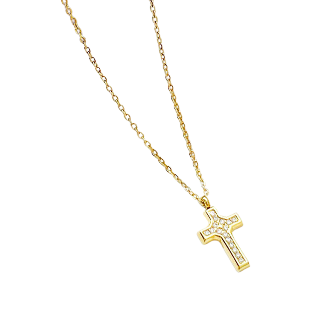 Dainty Crucifix Necklace – Gold and Silver (45cm chain)