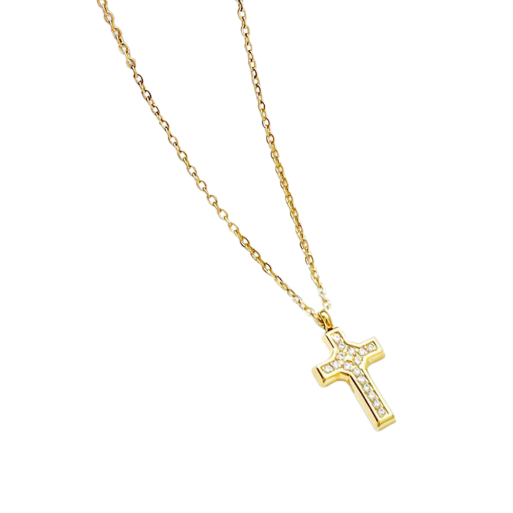 Dainty Crucifix Necklace – Gold and Silver (45cm chain)