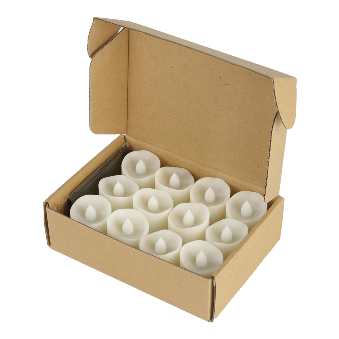 LED Tea Light Devotional Candle – Pack of 12 (Warm White and Yellow)