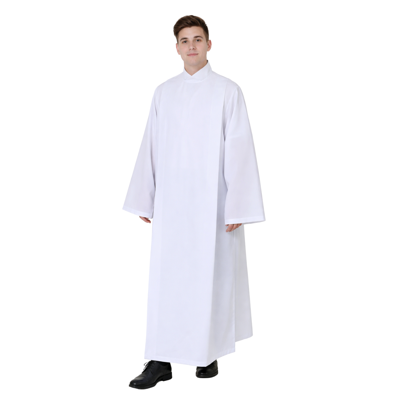 Front Wrap White Clergy Cassock Alb (5 Sizes Available)