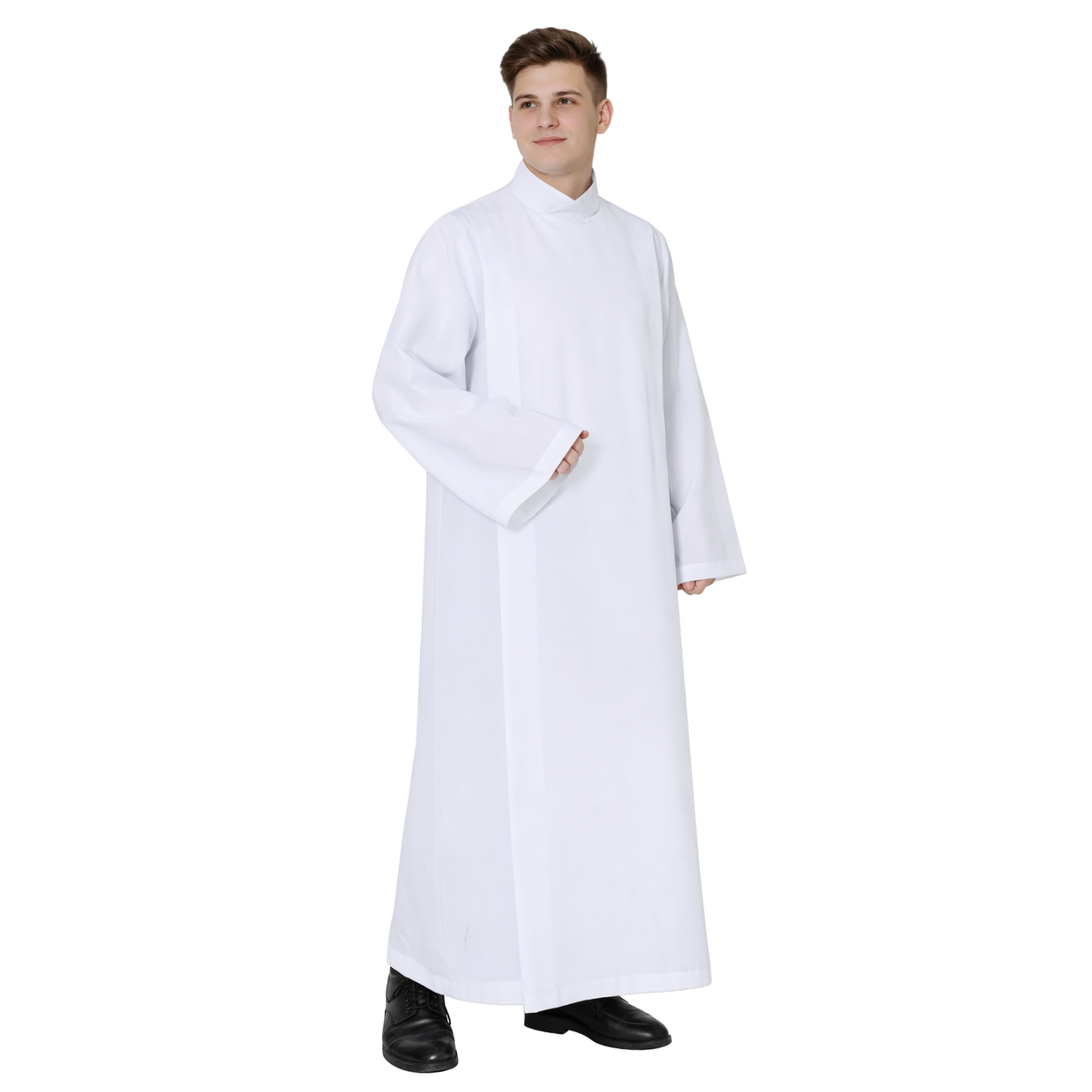Front Wrap White Clergy Cassock Alb (5 Sizes Available)