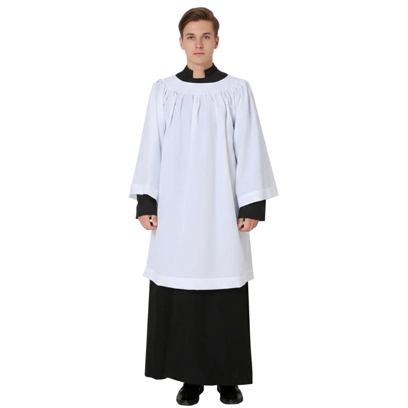 Surplice: Basic white server surplice - Round Neckline (4 Sizes Available)
