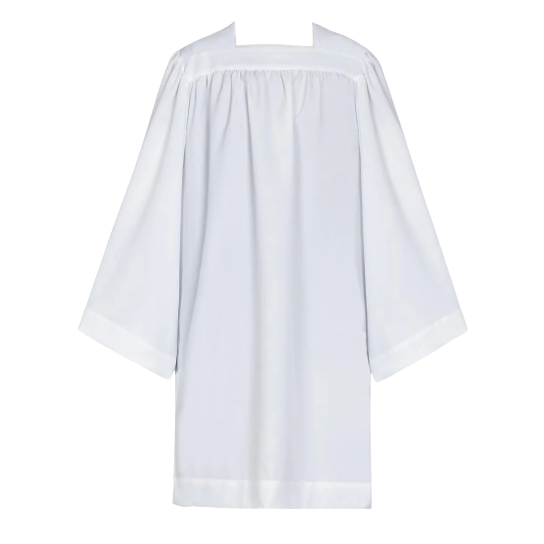 Surplice: Basic white server surplice - Square Neckline (4 Sizes Available)
