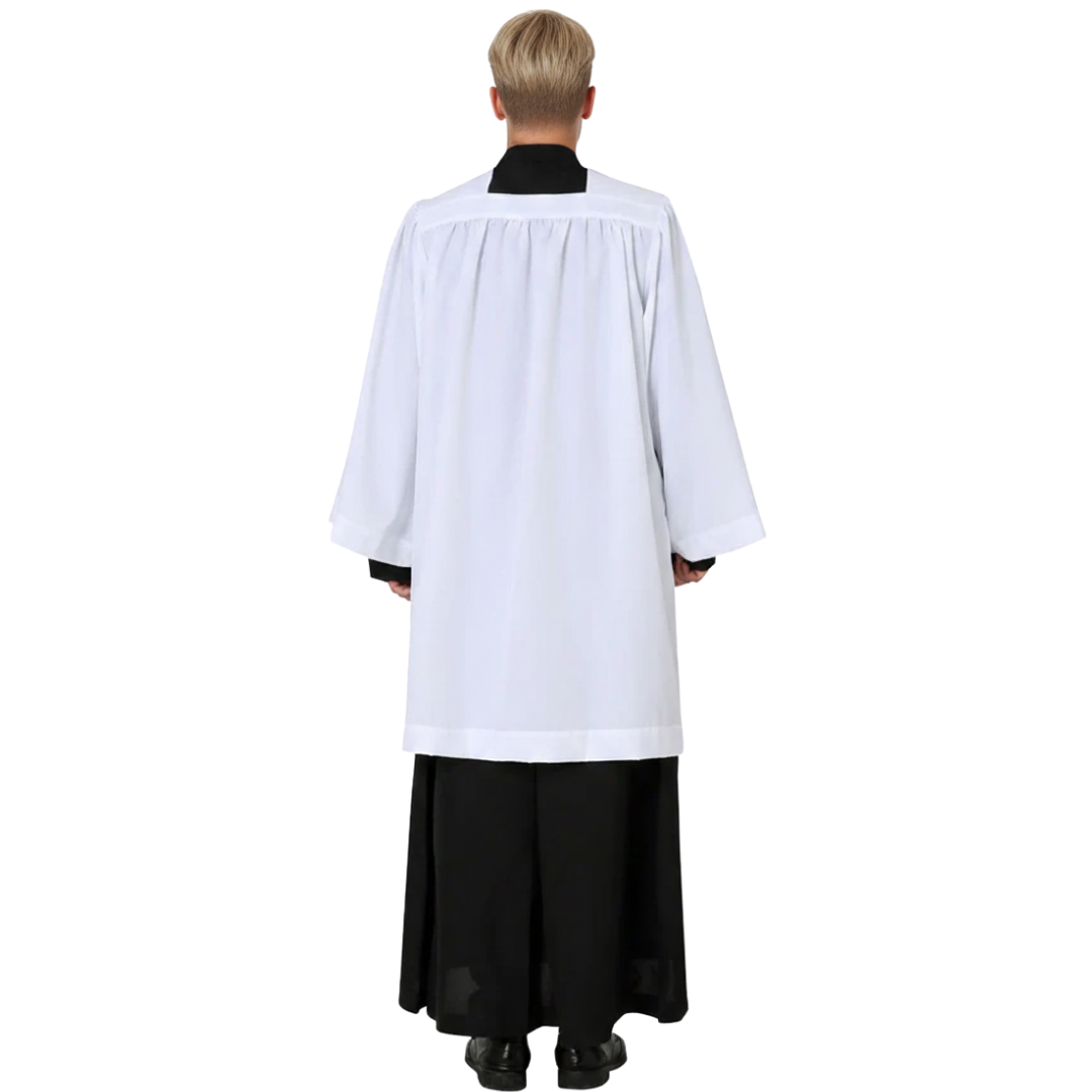 Surplice: Basic white server surplice - Square Neckline (4 Sizes Available)