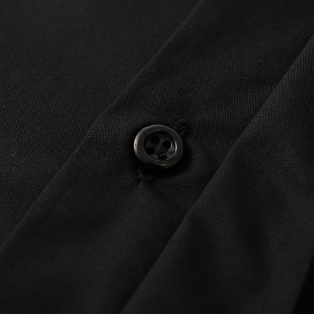 Men’s Long Sleeve Tab Collar Clergy Shirt – Black (Cotton Blend)
