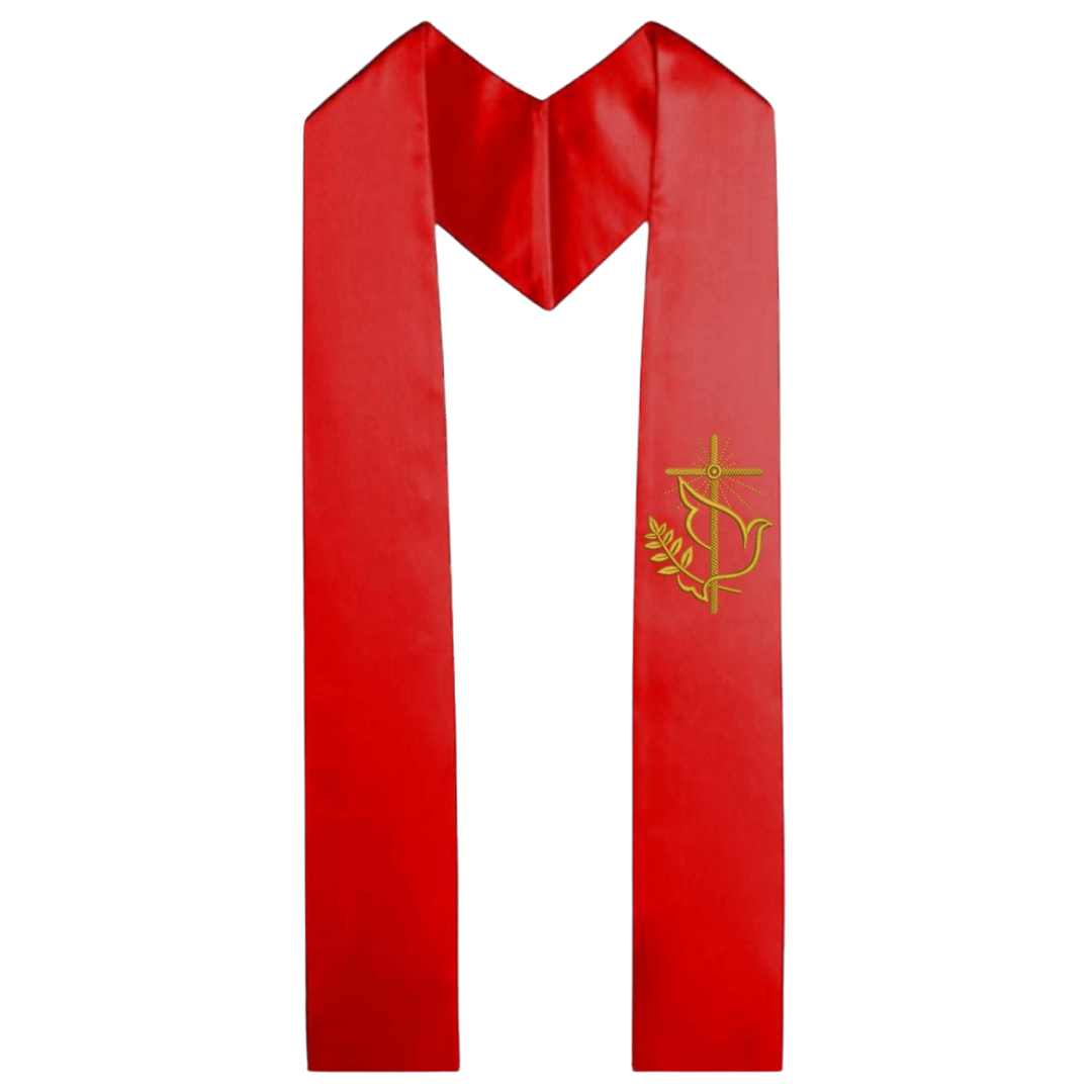 Confirmation Stole for Children – Crucifix with Dove and Floral (106cm Length)