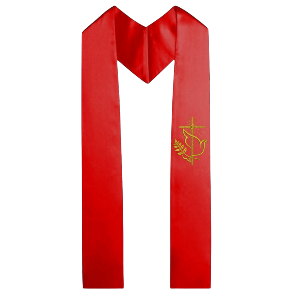 Confirmation Stole for Children – Crucifix with Dove and Floral (106cm Length)