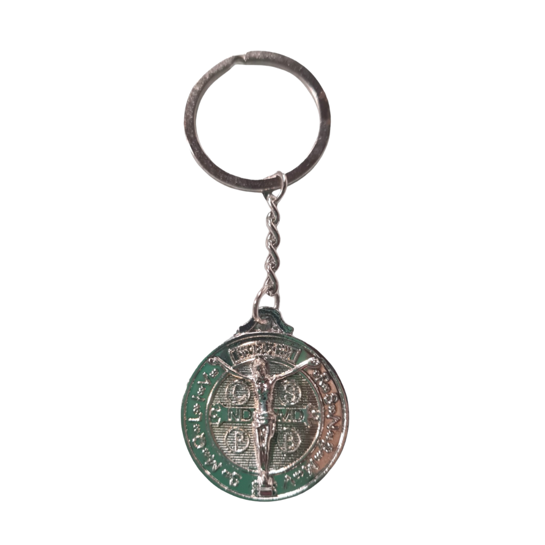 Our Lord and Our Lady of Guadalupe Silver Key Ring - 12cm