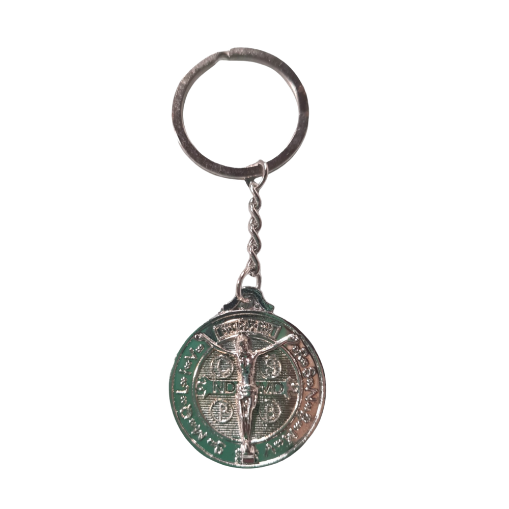 Our Lord and Our Lady of Guadalupe Silver Key Ring - 12cm