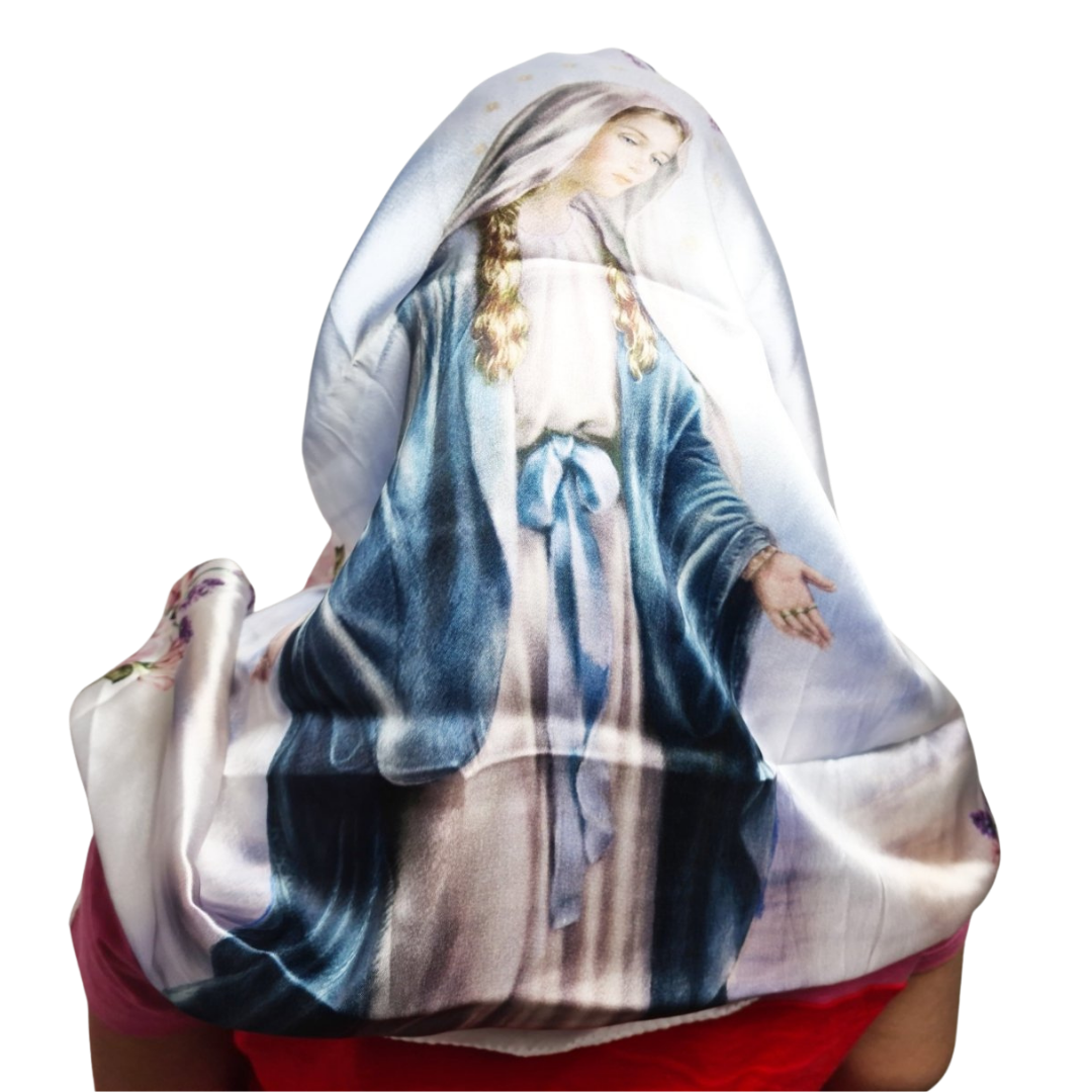 Our Lady of Grace Scarf – Satin Style (86 cm Length x 86 cm Width) - 100% Polyester
