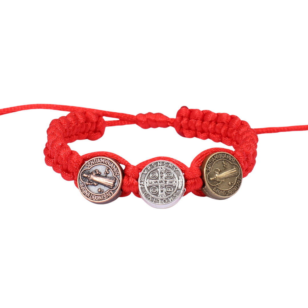 St. Benedict Red Cord Bracelet for Babies and Small Children
