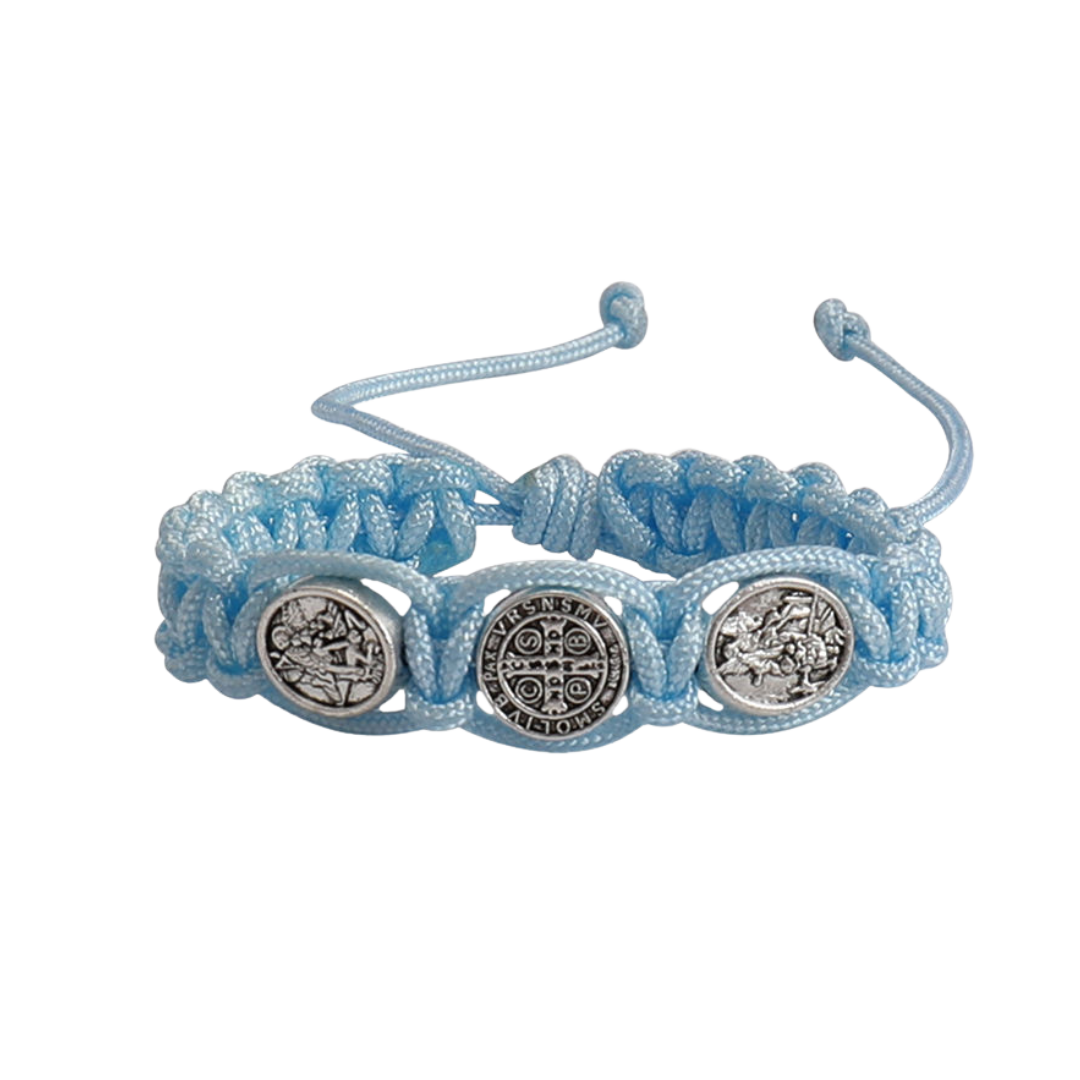 St. Benedict Blue Cord Baby Bracelet - Blue