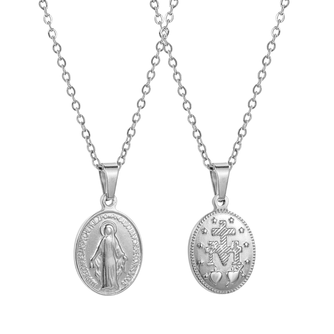 Virgin Mary Medal Necklace – 18K Gold plating and Silver plating (2 styles avaliable)