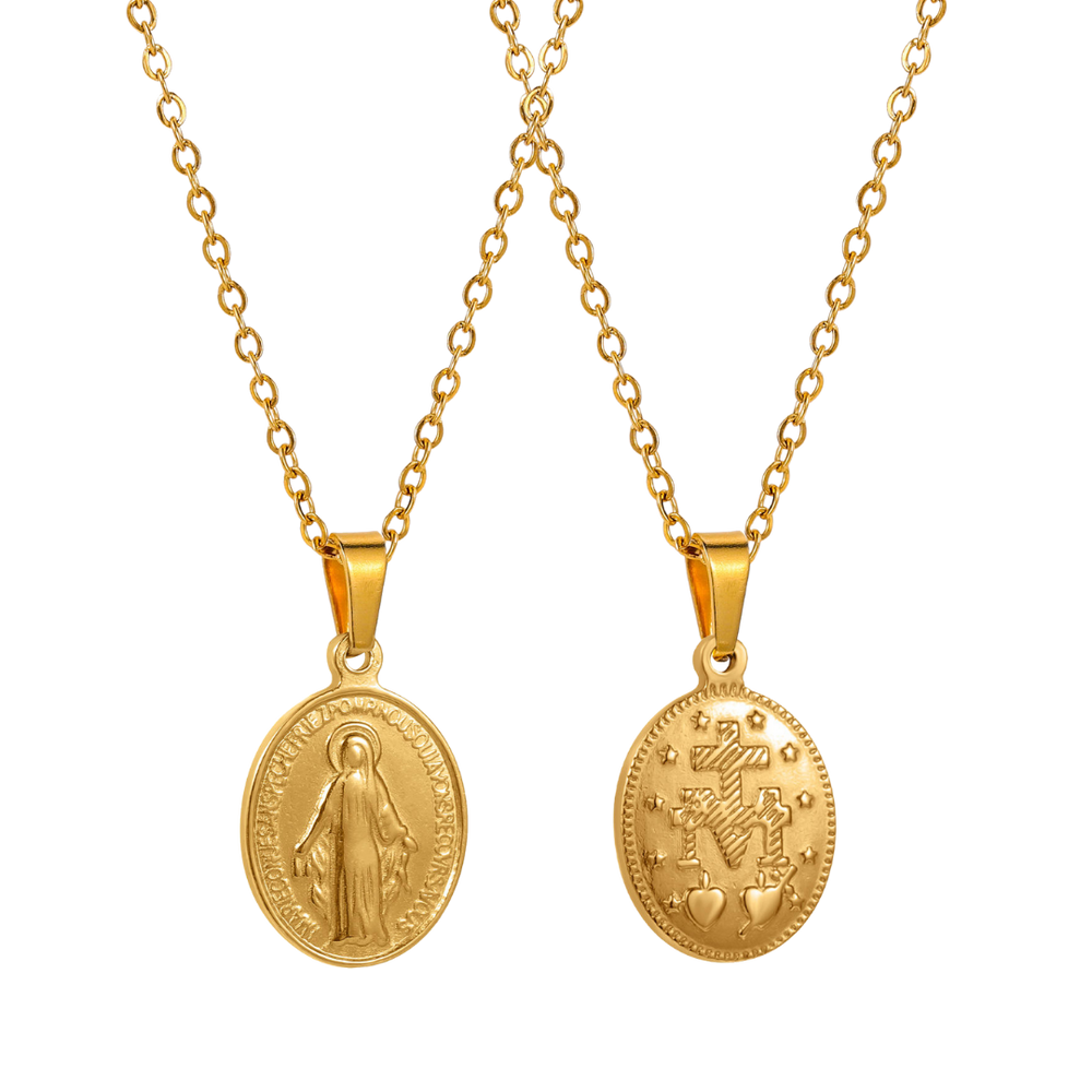 Virgin Mary Medal Necklace – 18K Gold plating and Silver plating (2 styles avaliable)