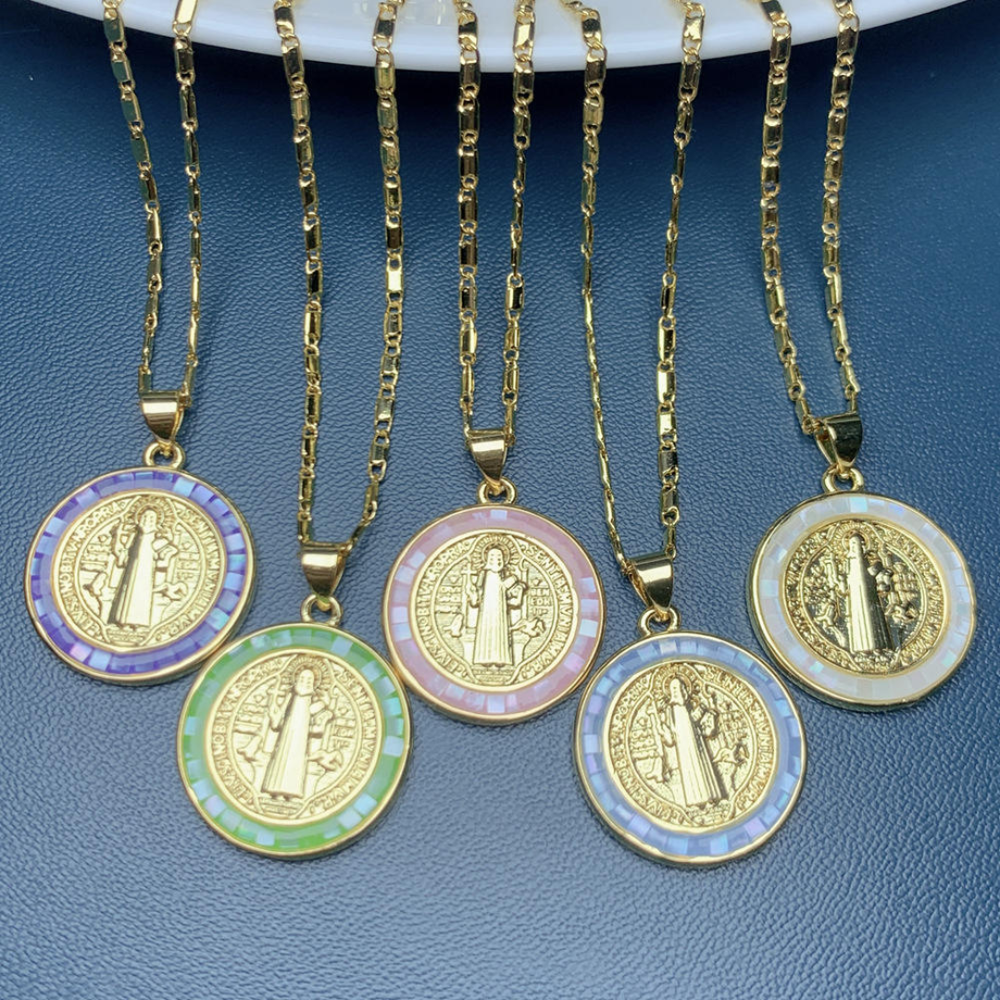 18K Gold-Plated Jesus Medal Necklace (5 Colours Available)
