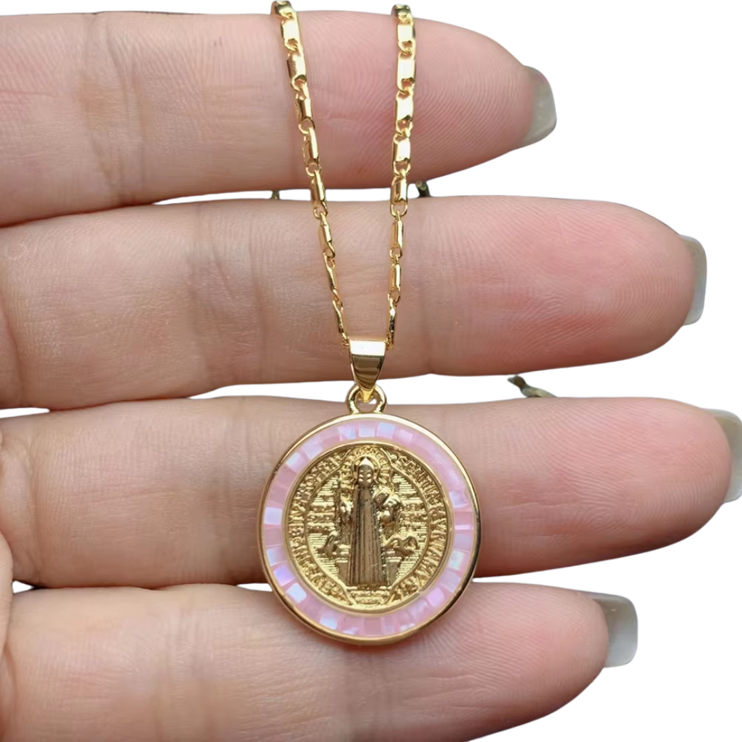 18K Gold-Plated Jesus Medal Necklace (5 Colours Available)