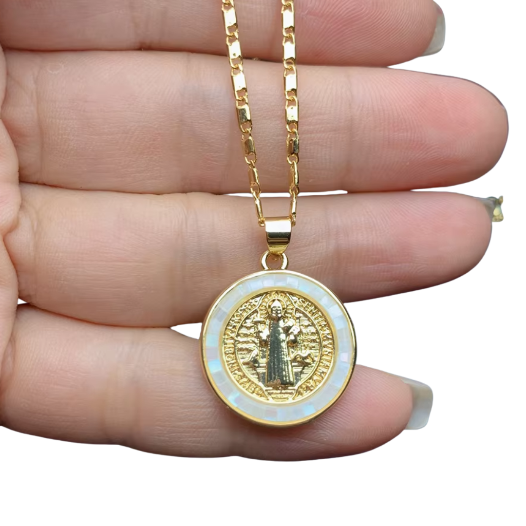 18K Gold-Plated Jesus Medal Necklace (5 Colours Available)