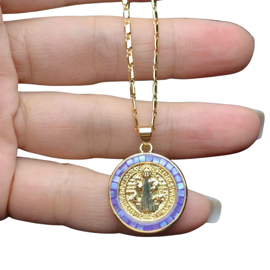 18K Gold-Plated Jesus Medal Necklace (5 Colours Available)