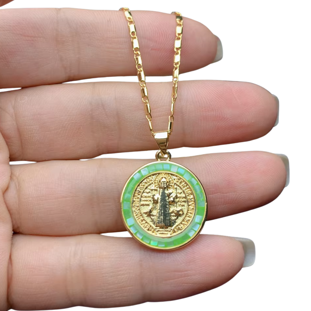 18K Gold-Plated Jesus Medal Necklace (5 Colours Available)