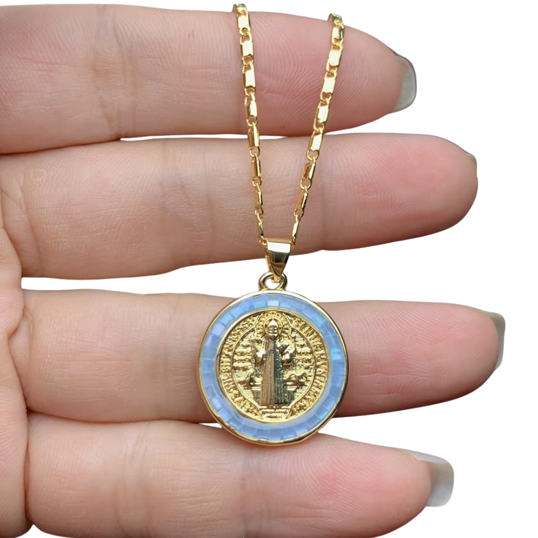 18K Gold-Plated Jesus Medal Necklace (5 Colours Available)