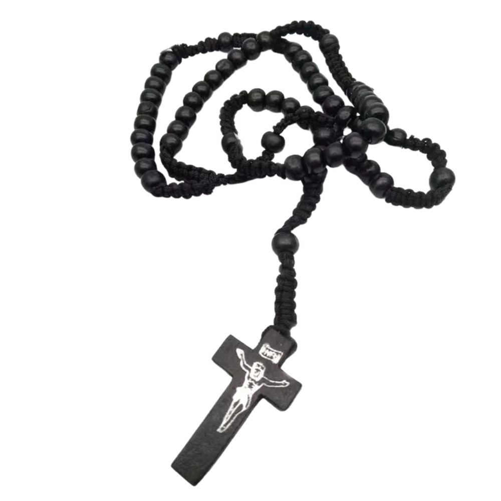 Wooden Bead Rosary with Crucifix