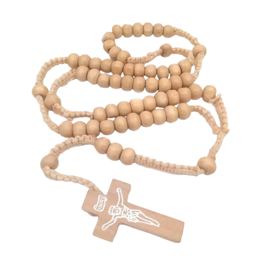 Wooden Bead Rosary with Crucifix