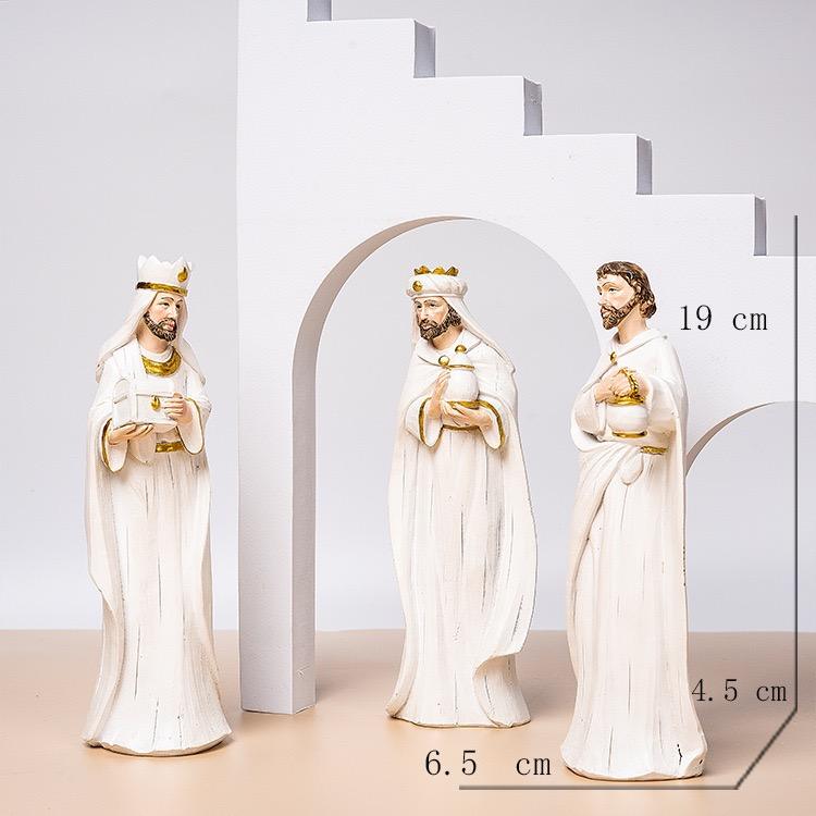 Premium Resin Nativity Set - Timeless White, with Hand-Painted Details