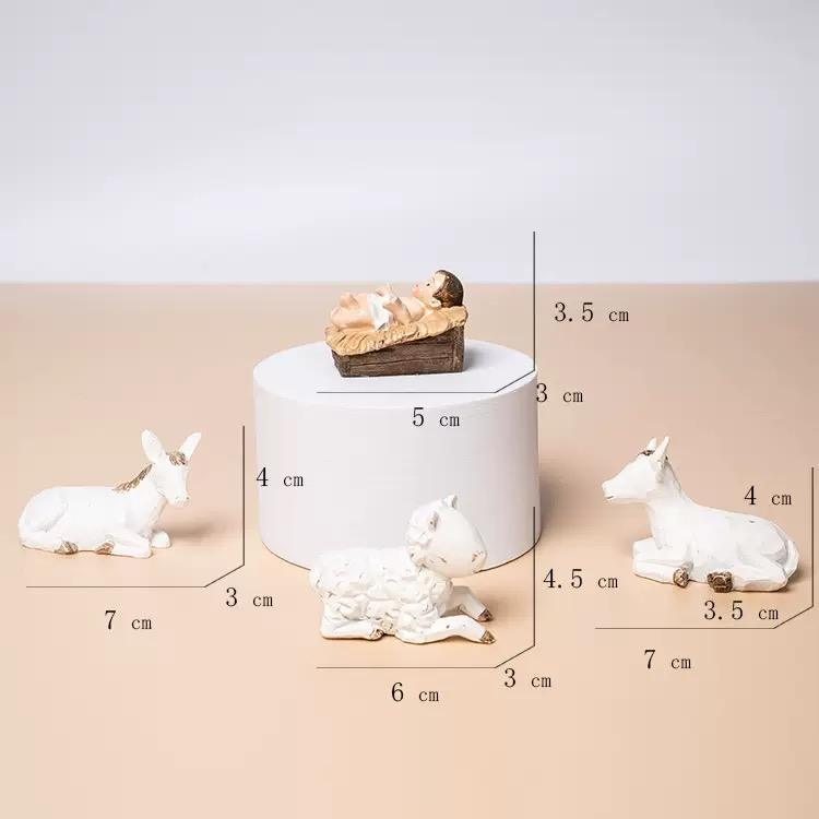 Premium Resin Nativity Set - Timeless White, with Hand-Painted Details