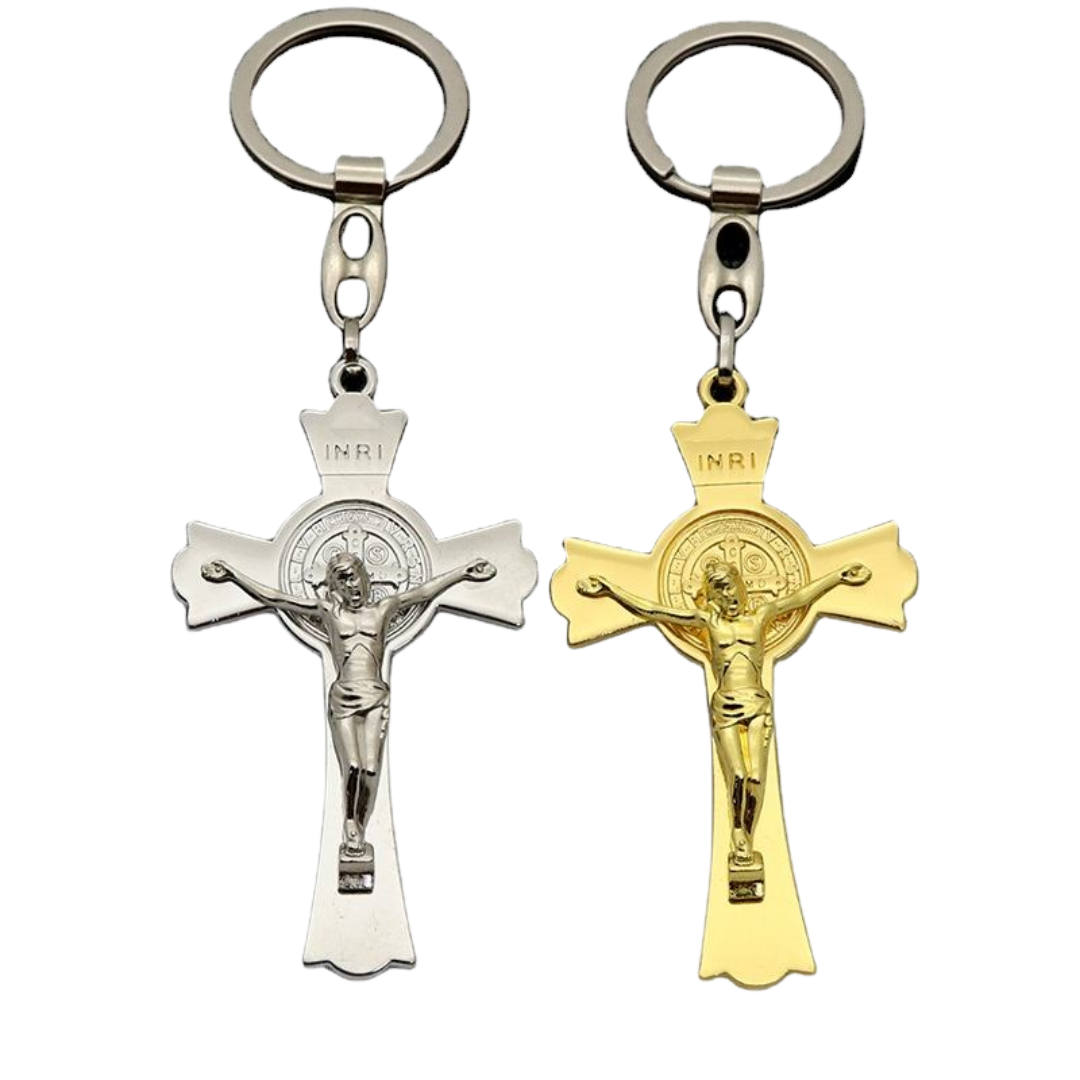 Catholic St Benedict Crucifix Keychain
