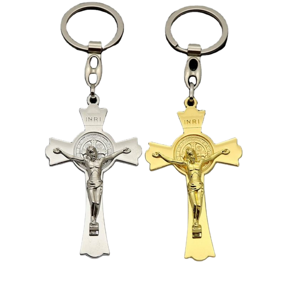 Catholic St Benedict Crucifix Keychain