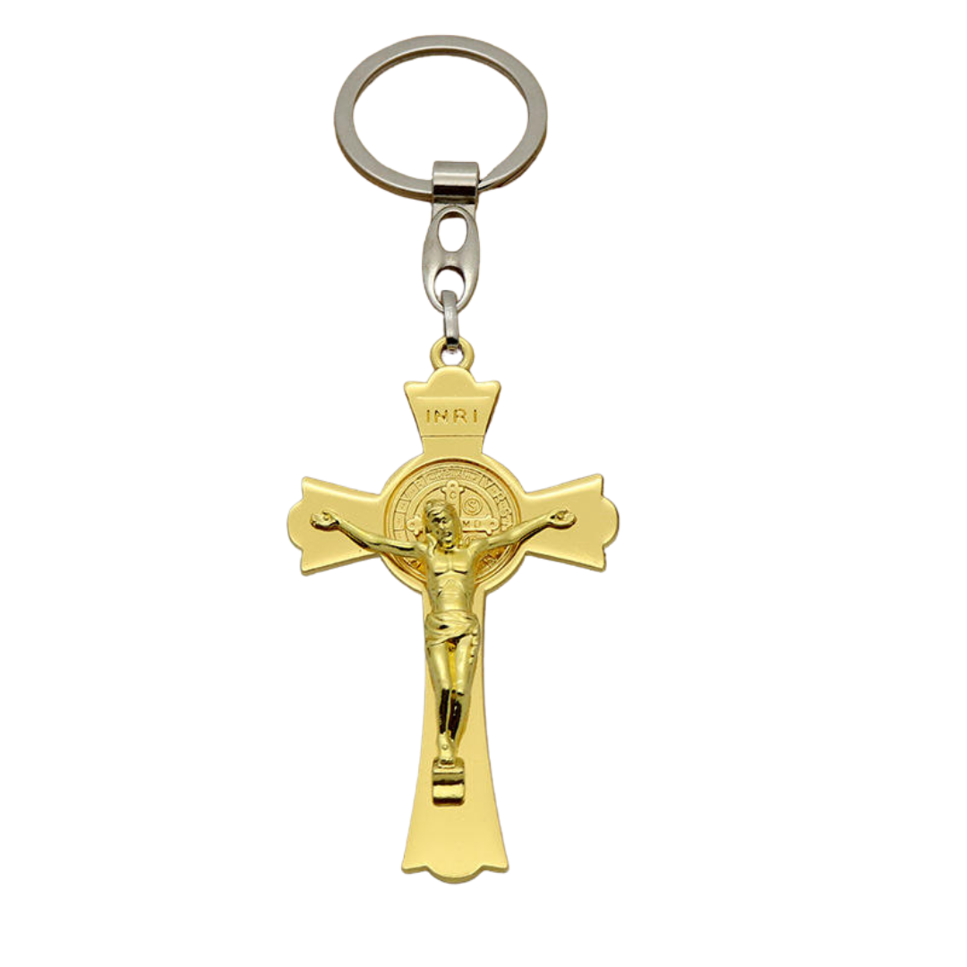 Catholic St Benedict Crucifix Keychain