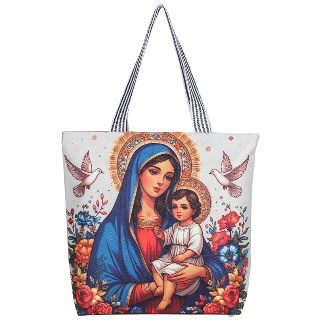 Virgin Mary and Child Tote Bag
