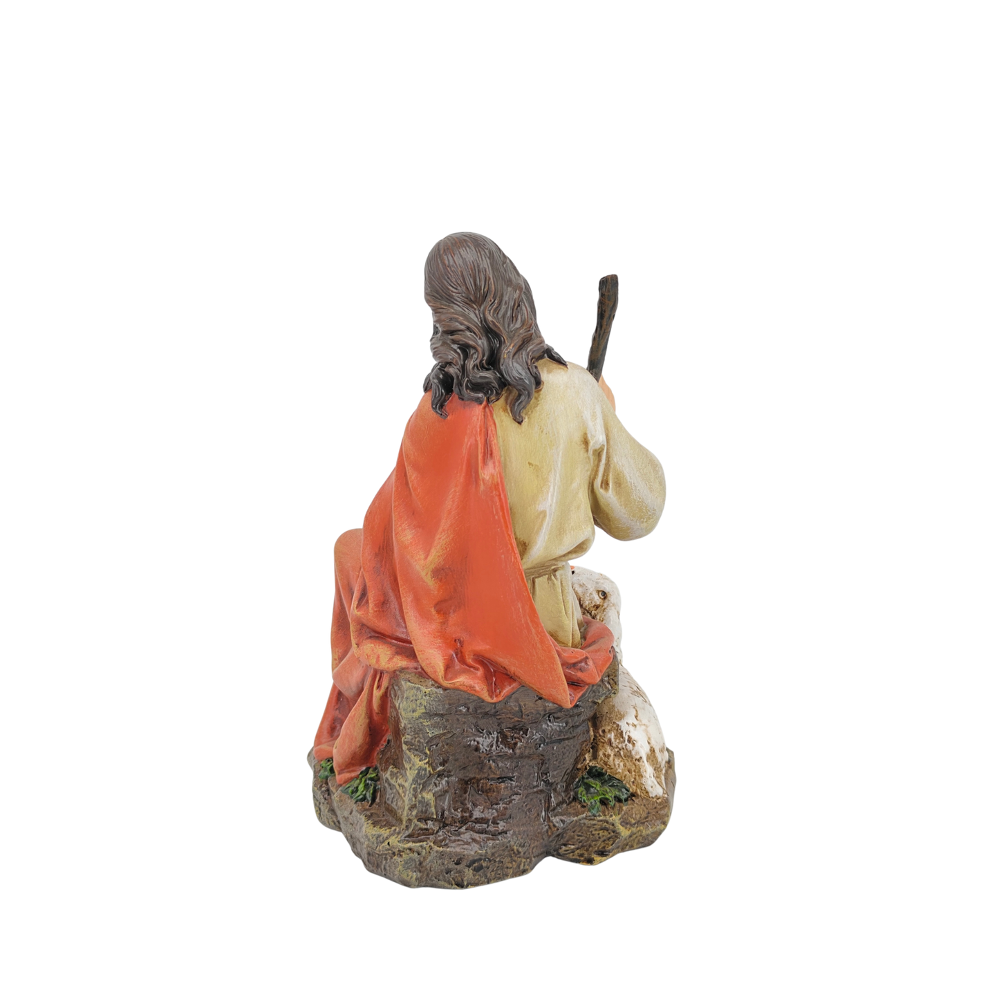 The Good Shepherd Ornamental Statue Figurine - Hand Painted Resin - Medium (20cm)