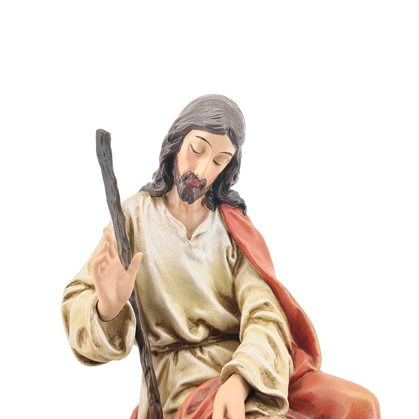 The Good Shepherd Ornamental Statue Figurine - Hand Painted Resin - Medium (20cm)