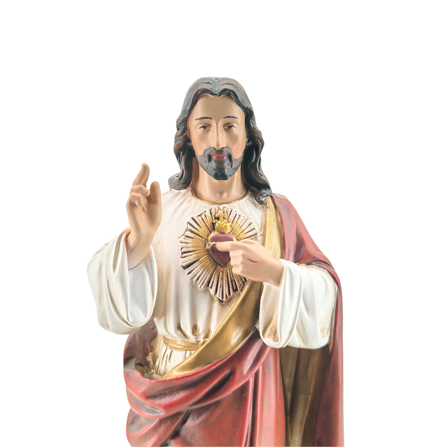 Sacred Heart of Jesus  Ornamental Statue Figurine - Hand Painted Resin - Medium (20cm)