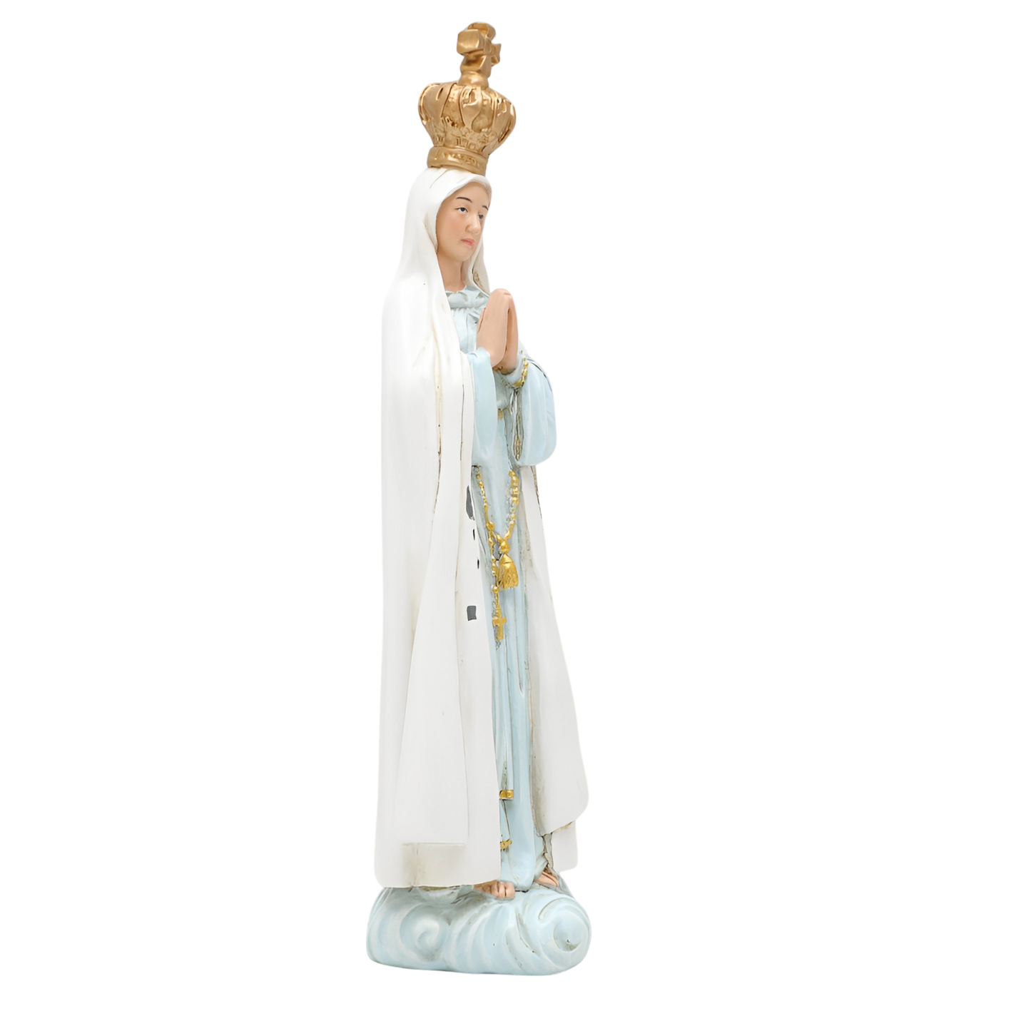 Virgin Mary Statue of Fatima Ornamental Statue Figurine - Hand Painted Resin - Medium (15cm)