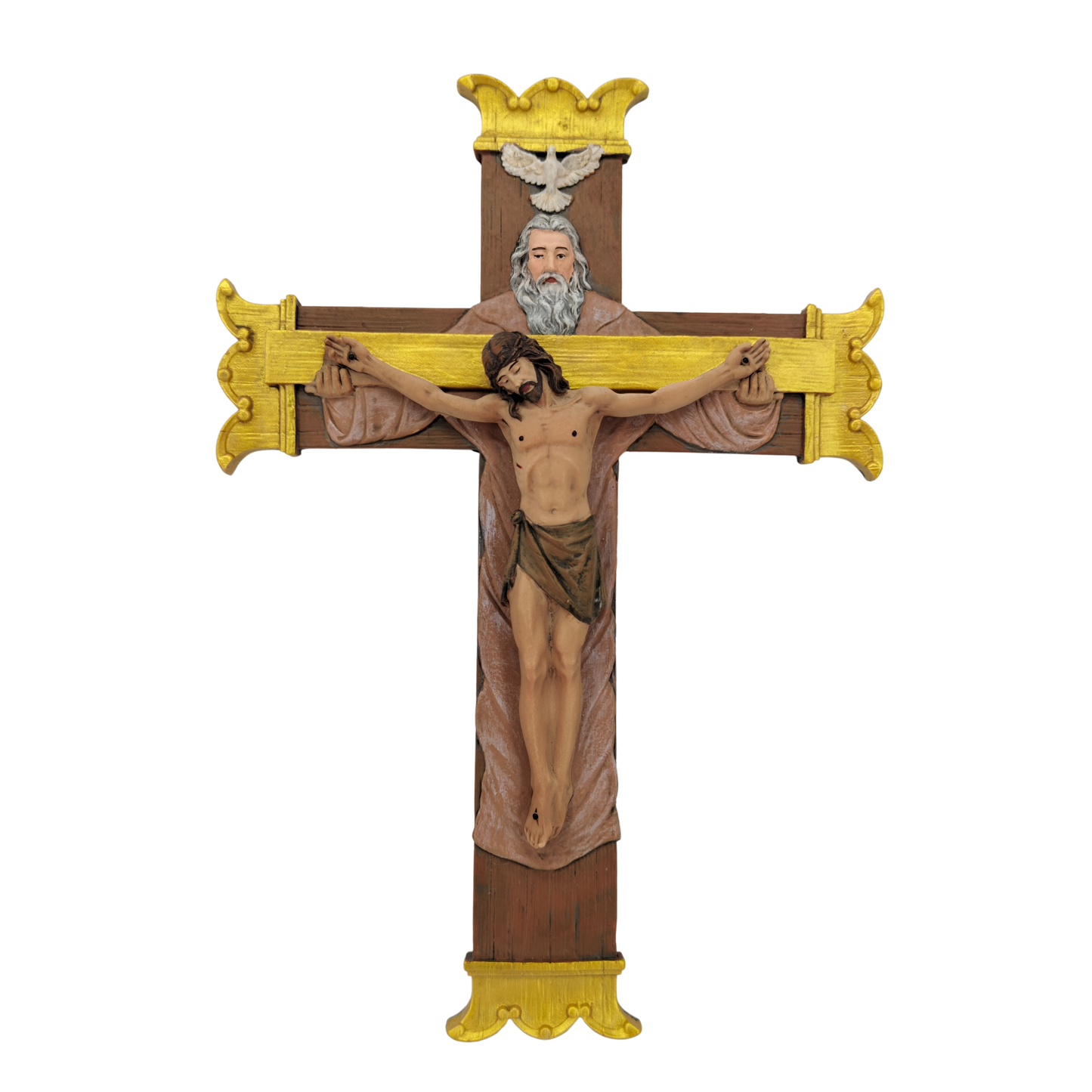 Crucifixion Ornamental Statue Figurine - Hand Painted Resin - Large (26cm)