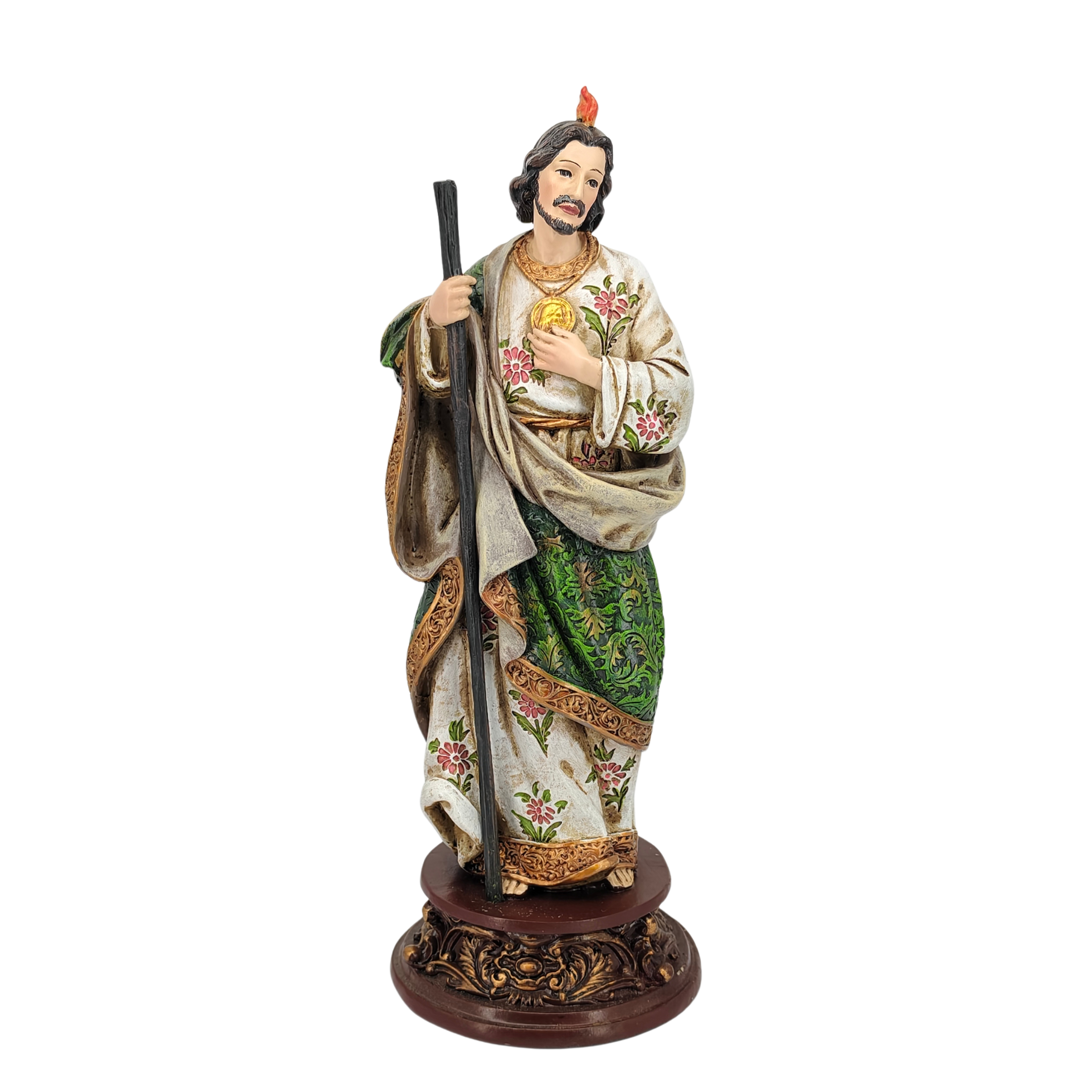 Saint Jude Ornamental Statue Figurine - Hand Painted Resin - Large (24cm)