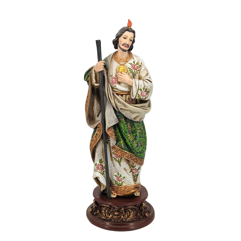 Saint Jude Ornamental Statue Figurine - Hand Painted Resin - Large (24cm)