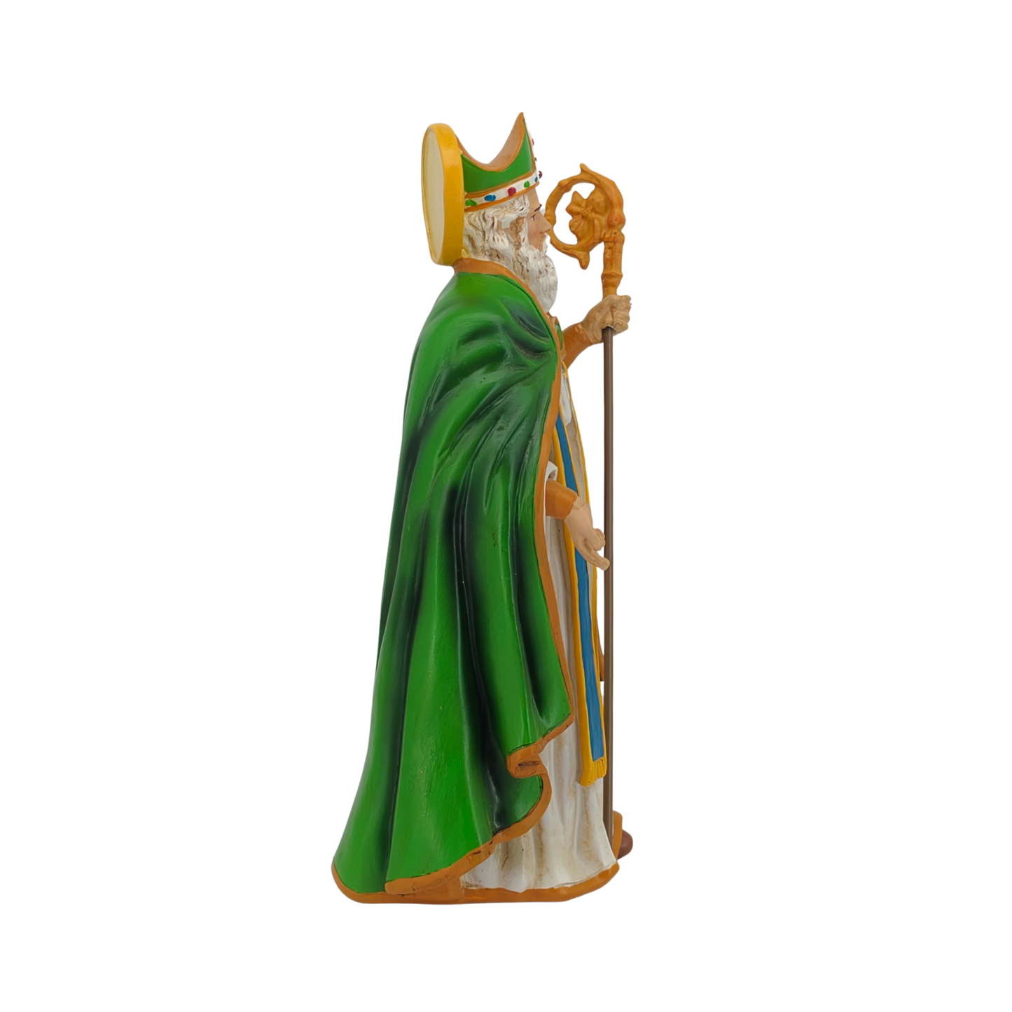 Saint Patrick Ornamental Statue Figurine - Hand Painted Resin - Medium (20cm)