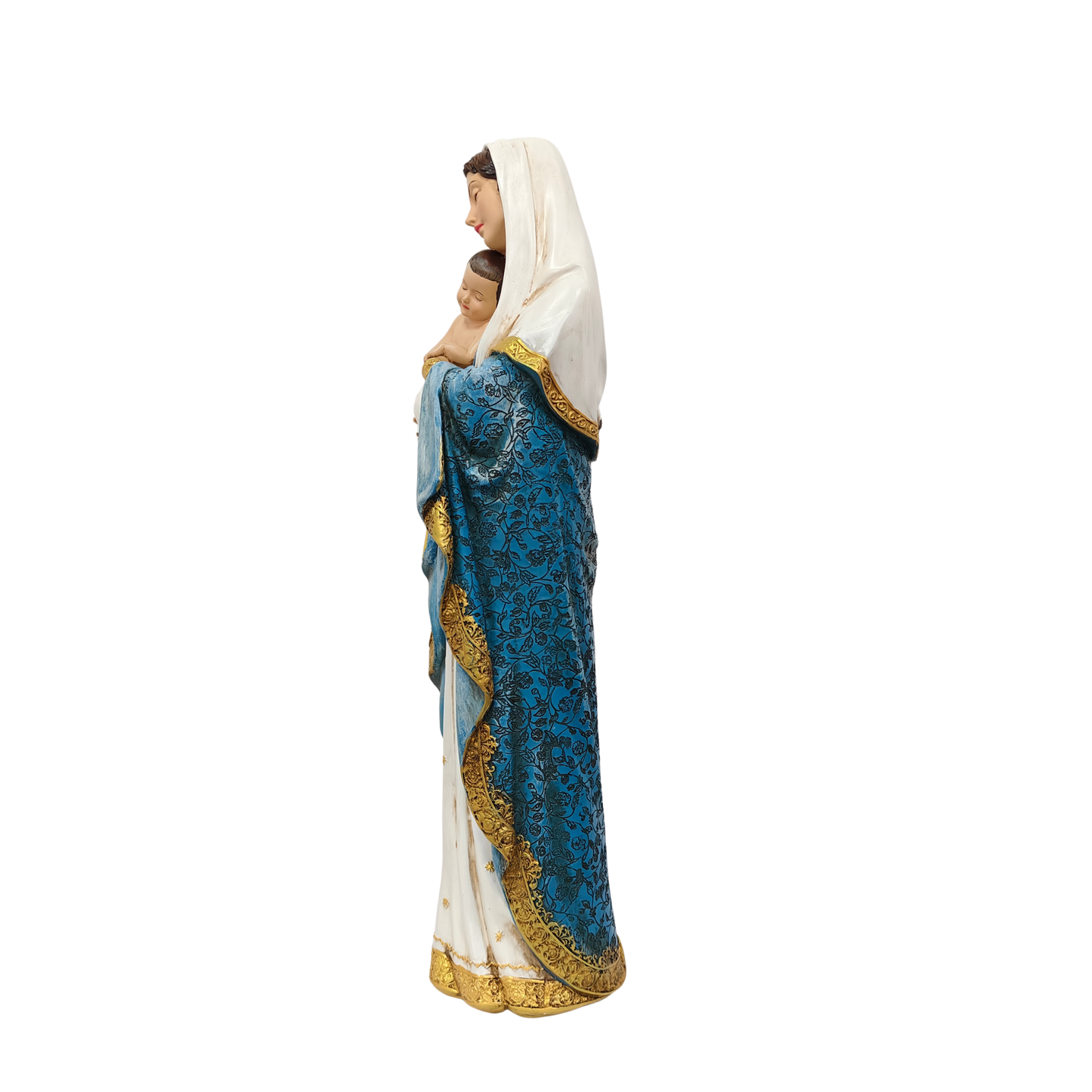 Roman Madonna & Child Ornamental Statue Figurine - Hand Painted Resin - Extra Large (60cm)
