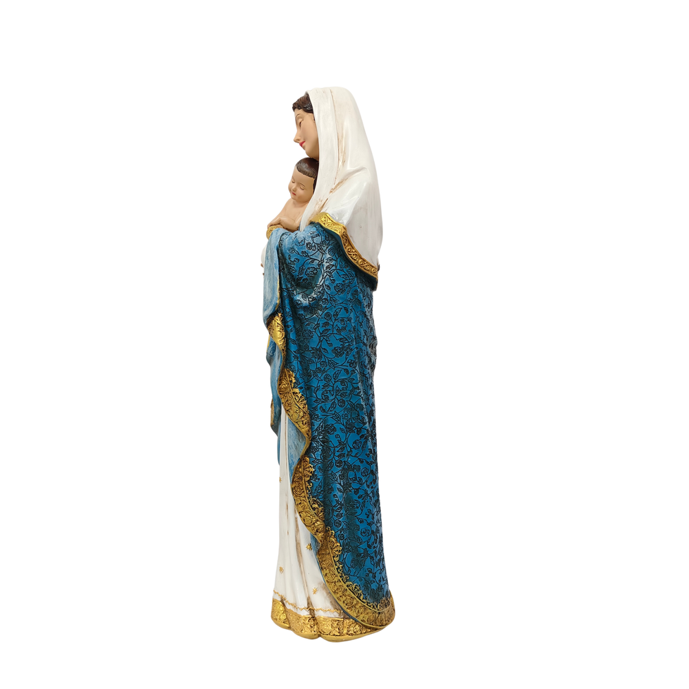Roman Madonna & Child Ornamental Statue Figurine - Hand Painted Resin - Extra Large (60cm)
