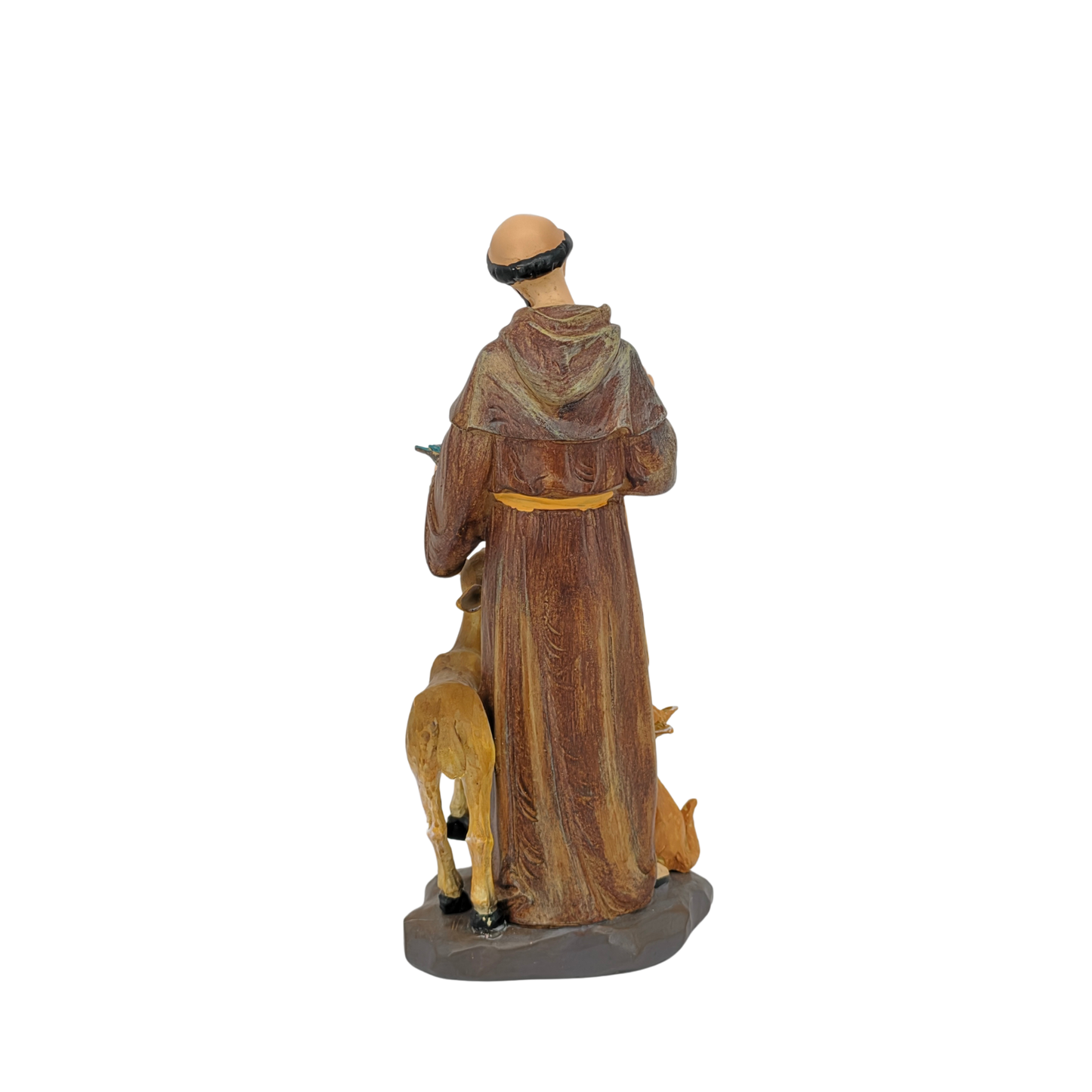 St Francis Ornamental Statue Figurine - Hand Painted Resin - Large (27cm)