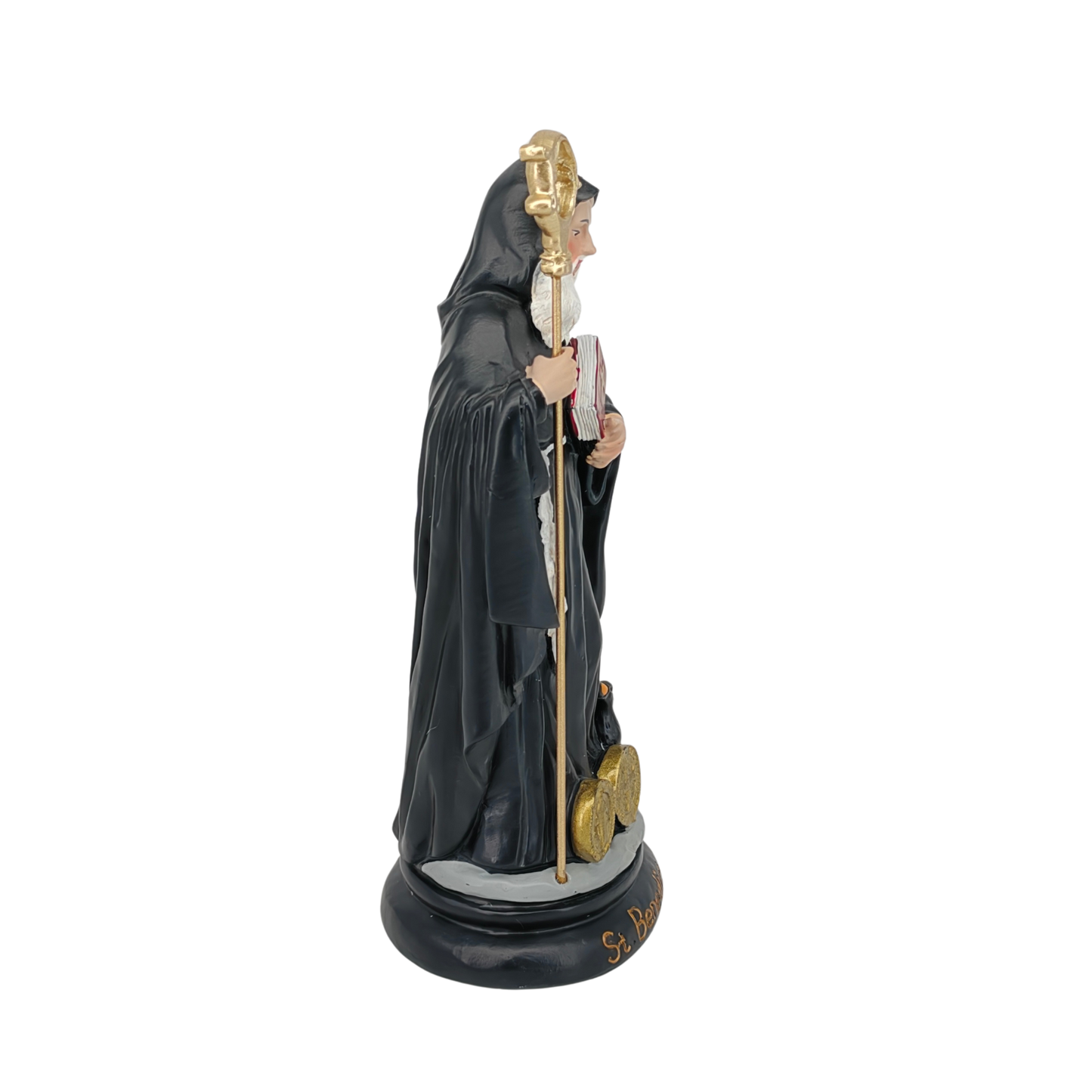 St. Benedict Ornamental Statue Figurine - Hand Painted Resin - Medium (20cm)